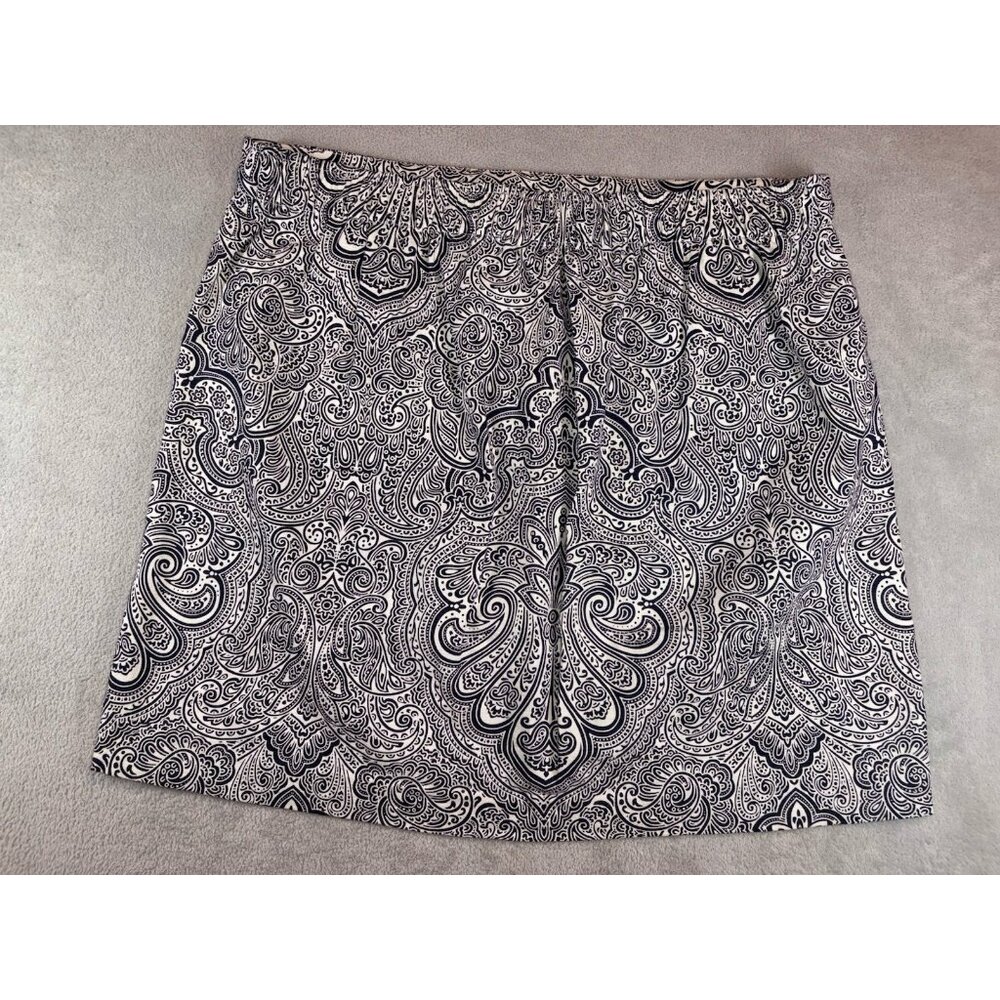 Tommy Hilfiger Women’s Sz 12 Paisley Skirt (black/white)‎ Fast Shipping! Unlined